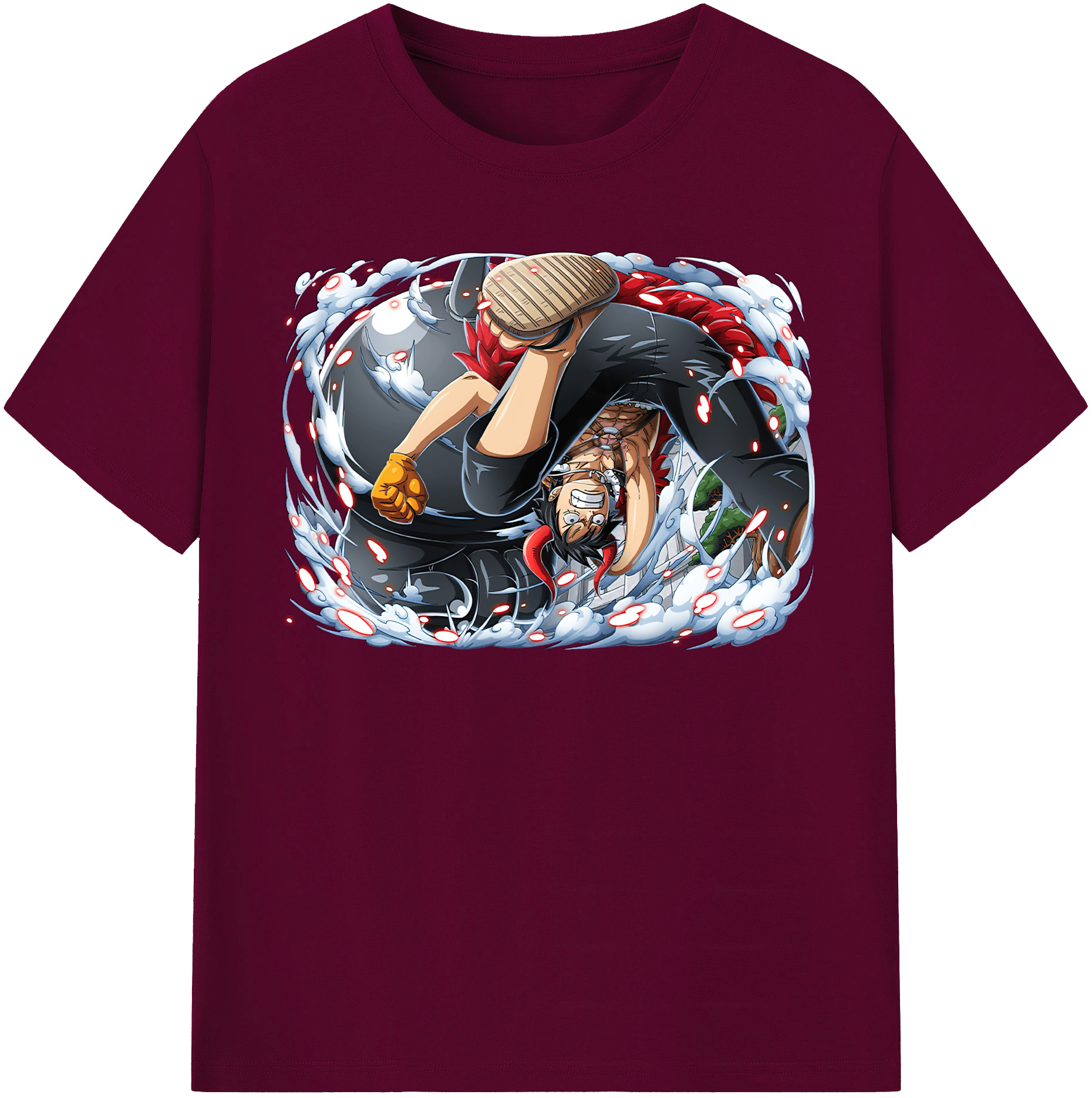 ワンピース モンキー・D・ルフィ ONE PIECE Monkey D. Luffy レディースカジュアルプリントTシャツ（綿100％）